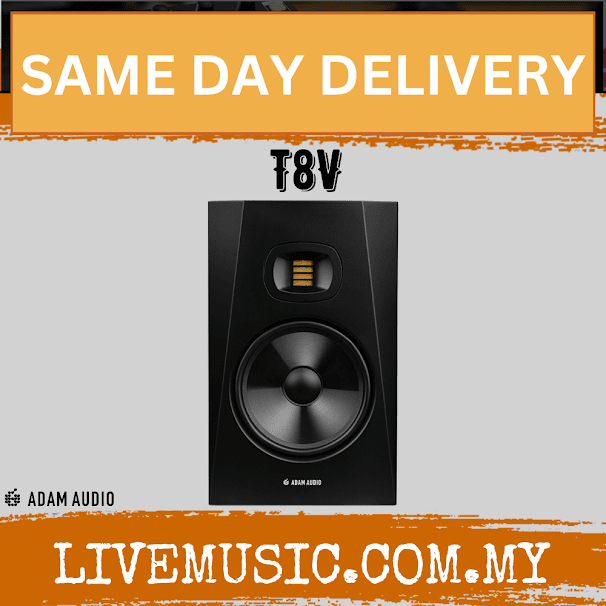 Adam Audio T8V - 8 inch Nearfield Monitor Speaker with Speaker Stand And Gator Isolation Pads - Each / Pair