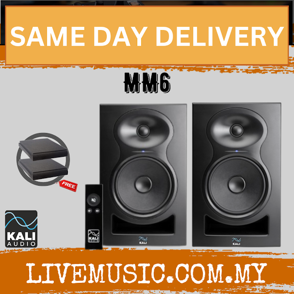 Pair of black 6-inch multimedia speakers with front-facing drivers
