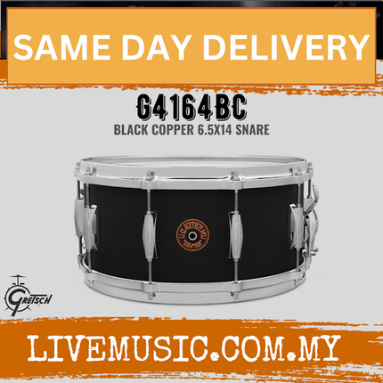 Gretsch G4164BC 6.5x14inch USA Custom Black Copper Snare Drum