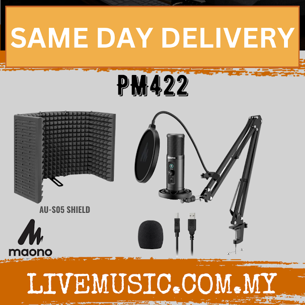 Maono PM-422 Podcast USB Microphone With AU-S05 5-Panel Microphone Isolation Shield ( PM422 / AUS05 )