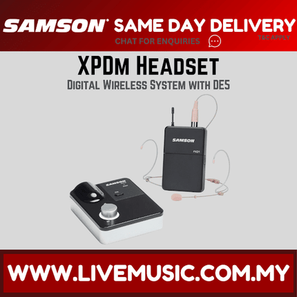 Samson XPDm Headset Dual Channel  Digital Wireless System With RXD1M Receiver DE5  And PXD1 (XPD M/XPD-M)