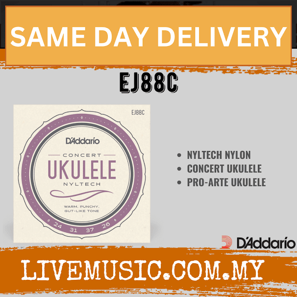 D'Addario EJ88C Nyltech Monofilament Natural Nylon Ukulele Strings - Concert 24-37 (EJ-88C/DAddario)