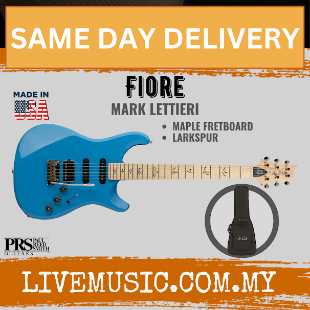 PRS Fiore Mark Lettieri Signature Electric Guitar, Maple FB, Larkspur