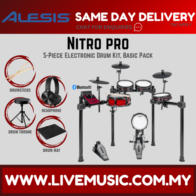 Alesis Nitro Pro Electronic Drum Kit 5-Piece Electronic Drum Kit