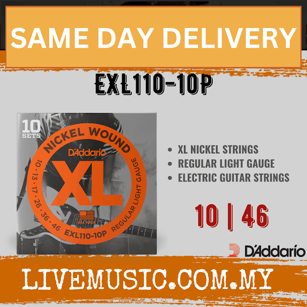 D'Addario EXL110-10P - 10 Pack Nickel Wound Electric Strings, Regular Light (10-46)(DAddario/EXL110)