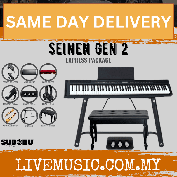 Sudoku Seinen Gen2 Grand Stage Piano 88key Digital Piano Keyboard WIth Piano Bench, Headphone, MIxer And Accessories