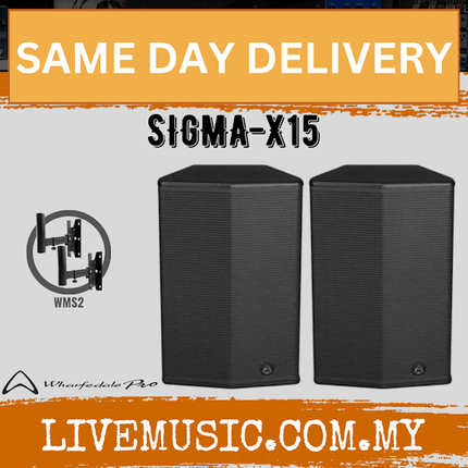 WHARFEDALE PRO SIGMA-X15 1400W PEAK 15" 2-WAY INSTALLATION LOUDSPEAKER, Each /Pair - BLACK (SIGMA X15/SIGMAX15)