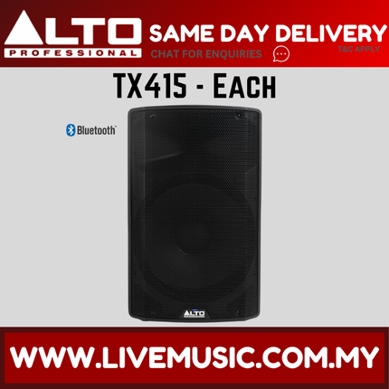 Alto TX415 15" 2-Way Powered Loudspeaker w/Wireless Mic, Speaker Stand and Cable ( TX-315 / TX 315 / TX 415 / TX-415 )