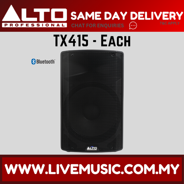 Alto TX415 15" 2-Way Powered Loudspeaker w/Wireless Mic, Speaker Stand and Cable ( TX-315 / TX 315 / TX 415 / TX-415 )