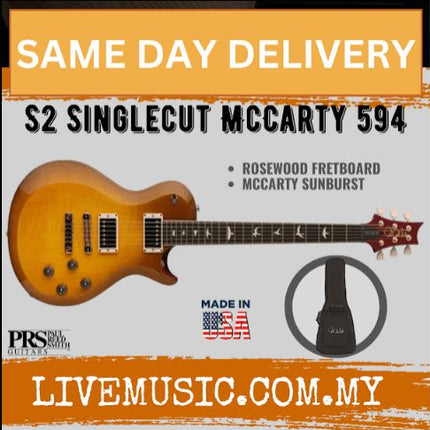 PRS S2 Singlecut McCarty 594 Electric Guitar w/Bag-Mccarty Sunburst