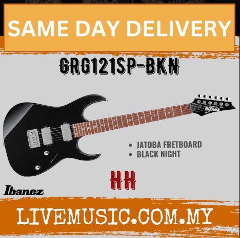 Ibanez GRG121SP RG Series Electric Guitar - ( GRG121SP-GYC GRG121SP-BKN GRG121SP-BMC )-Black Night