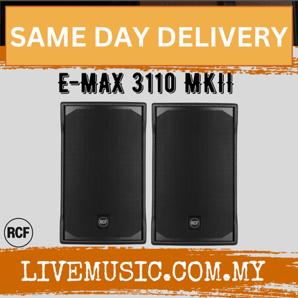 RCF E-MAX 3110 MKII HIGH POWER TWO-WAY SPEAKER WITH SPEAKER STAND AND CABLE ( EMAX3110 / E MAX 3110 / MKII )