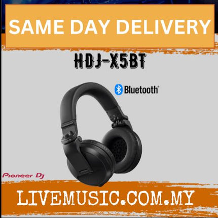 Pioneer DJ HDJ-X5BT Professional Bluetooth DJ Headphones-Black ( HDJ X5BT / HDJX5BT )
