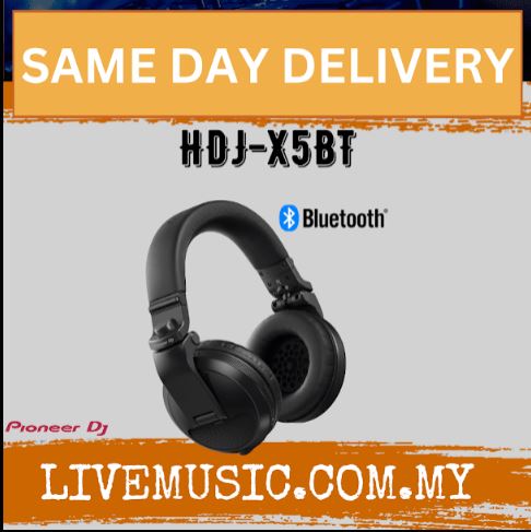 Pioneer DJ HDJ-X5BT Professional Bluetooth DJ Headphones-Black ( HDJ X5BT / HDJX5BT )
