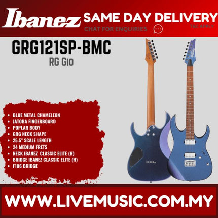 Ibanez GRG121SP RG Series Electric Guitar - ( GRG121SP-GYC GRG121SP-BKN GRG121SP-BMC )-Blue Metal Chameleon