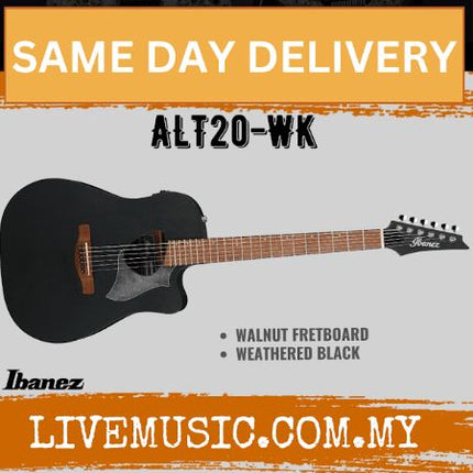 Ibanez ALT20 ALTSTAR Series Acoustic Electric Guitar, Weathered Black (ALT20-WK/ALT20-OPN)