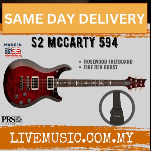 PRS S2 McCarty 594 Electric Guitar w/Bag-Fire Red Burst