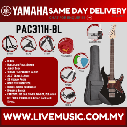 Yamaha PAC311H Pacifica Electric Guitar - Black ( PAC 311H / PAC-311H )