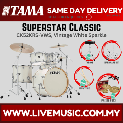 Tama Superstar Classic CK52KRS 5-Piece Drum Set With Paiste PST3 Cymbal Set - ( CK-52KRS )