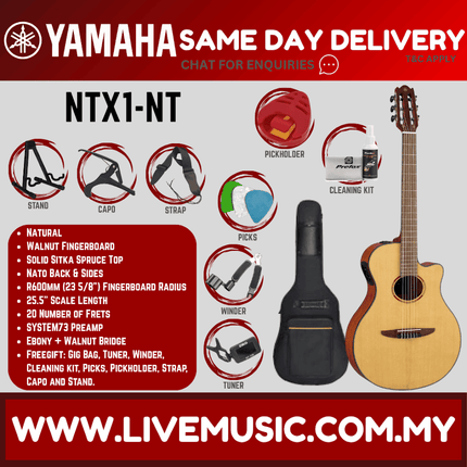 Yamaha NTX1 Nylon String Acoustic-Electric Guitar with Pickup - Natural ( NTX-1 )