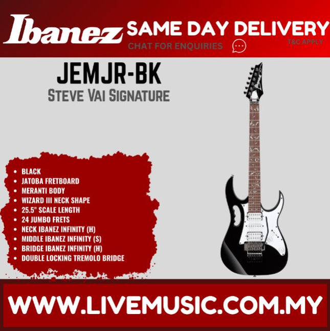 Ibanez JEMJR V2 Steve Vai Signature Electric Guitar - Black ( JEMJRV2-BK / JEMJRV2-WH )