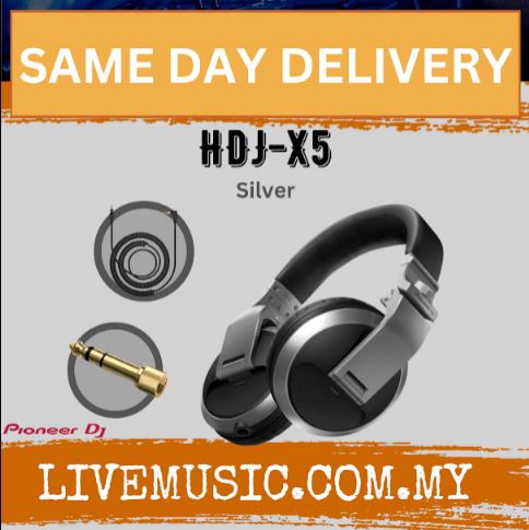 Pioneer DJ HDJ-X5 Professional DJ Headphones - Silver (HDJ X5/HDJX5)
