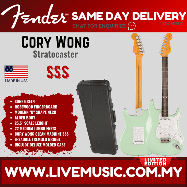 Fender Limited Edition Cory Wong Stratocaster Electric Guitar, RW FB, Surf Green