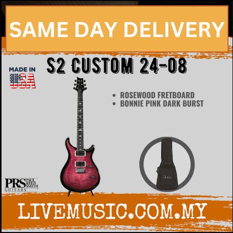 Electric guitar with Bonnie Pink dark burst finish and rosewood fretboard