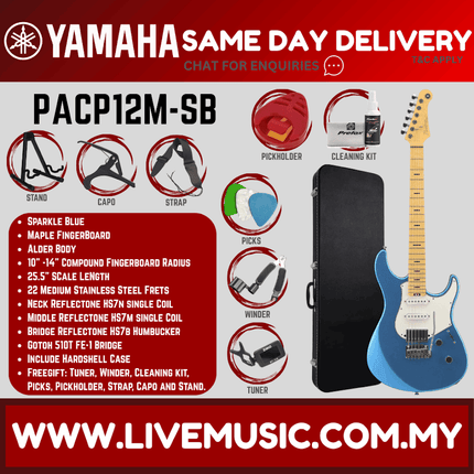 Yamaha PACP12M Pacifica Professional Electric Guitar - Sparkle Blue ( PACP 12M / PACP-12M )