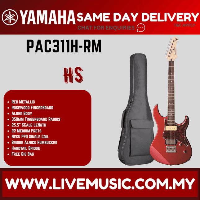 Yamaha PAC311H Pacifica Electric Guitar - Red Metallic ( PAC 311H / PAC-311H )