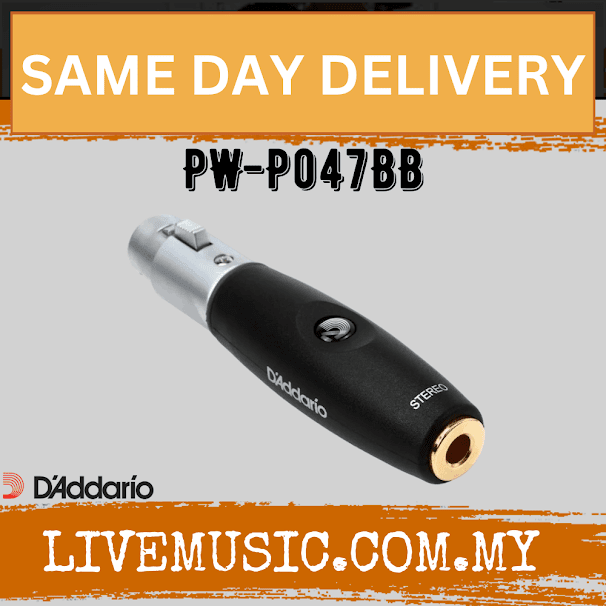 D'addario PW-P047BB Xlr Female to 1/4 Inch Female Balanced Audio Adaptors ( PW P047BB / PWP047BB )