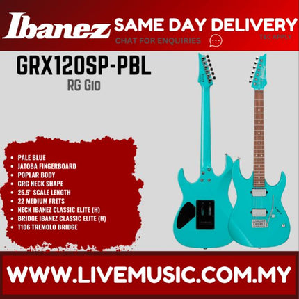 Ibanez GRX120SP Electric Guitar - ( GRX120SP-MLM GRX120SP-PBL GRX120SP-PVR )-Pale Blue