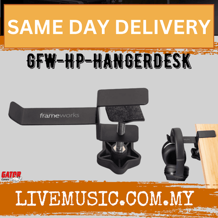 Gator Frameworks GFW-HP-HANGERDESK Headphone Hanger For Desks (GFWHPHANGERDESK)