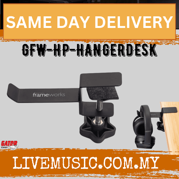 Gator Frameworks GFW-HP-HANGERDESK Headphone Hanger For Desks (GFWHPHANGERDESK)