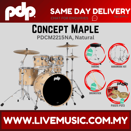 PDP by DW CM5 Concept Maple Shell Pack - 5-piece With PST3 Cymbals ( PDCM2215 )