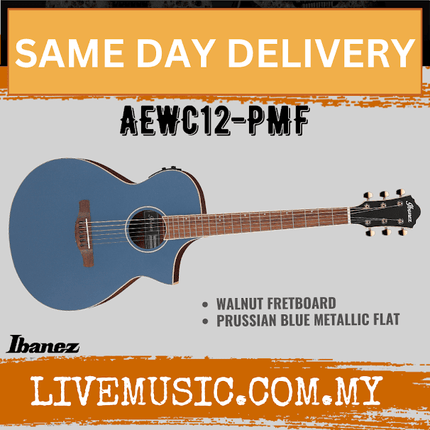 Ibanez AEWC12 AEWC Series Acoustic Electric Guitar - Prussian Blue Metallic Flat (  AEWC12-RGF /AEWC12-PMF)