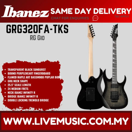 Ibanez Gio GRG320FA Electric Guitar - Transparent Black Sunburst ( GRG320FATKF GRG320FATBS )