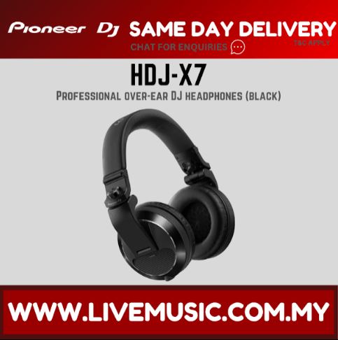 Pioneer DJ HDJ-X7 Professional DJ Headphones - Black  (HDJ X7/HDJX7)