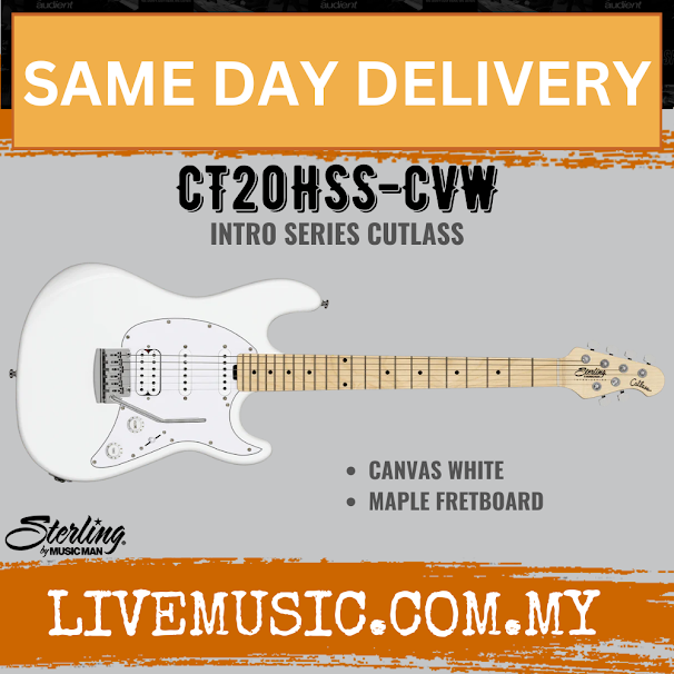 Sterling By Music Man Intro Series Cutlass CT20HSS Electric Guitar - Canvas White (CT20 HSS)