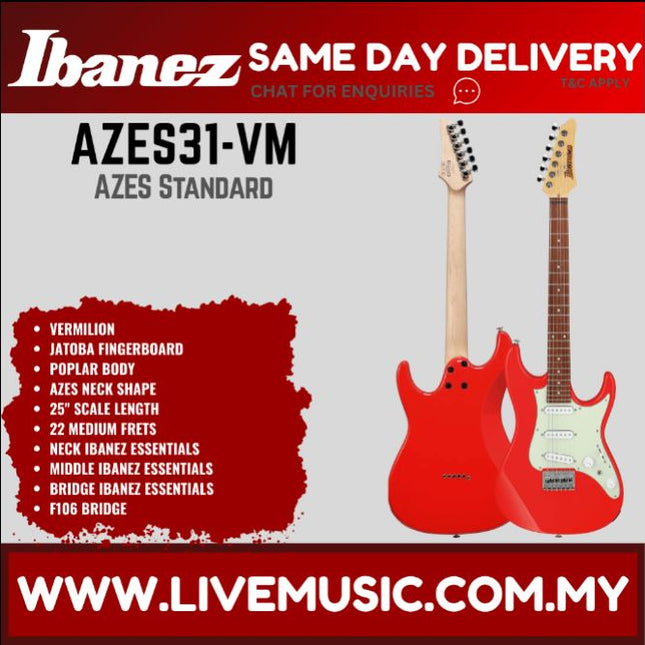 Ibanez AZES31 Essential Electric Guitar Jatoba Fretboard Without Accessories - Vermilion ( AZES31-VM )