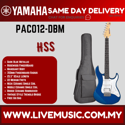 Yamaha PAC012 Pacifica Electric Guitar w/Accessories - Bark Blue Metallic ( PAC 012 / PAC-012 )