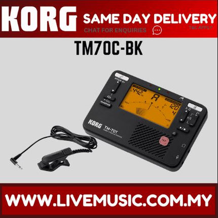 Korg TM70C Combined Metronome and Chromatic Tuner - Black ( TM-70C TM 70C )