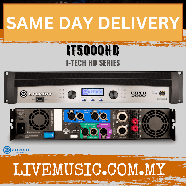 Crown I-Tech 5000HD Two-channel, 2500W @ 4Ω Power Amplifier ( ITech5000HD / IT5000HD )