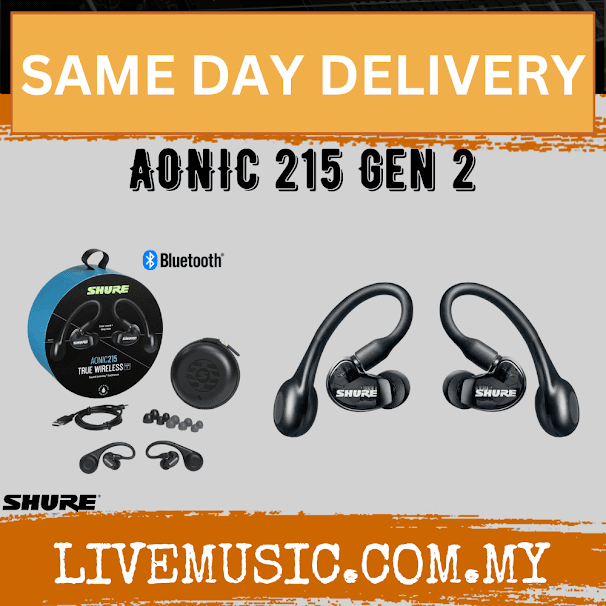 Shure AONIC 215 Gen 2 True Wireless Sound Isolating Earphones - Blue / Black ( AONIC215GEN2 / AONIC-215-GEN2 )