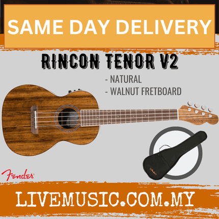 Fender Rincon Tenor V2 Ukulele with Bag - Natural