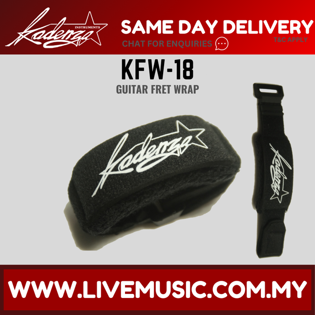 Kadenza KFW-18 black guitar fret wrap muffler with buckle strap for string muting