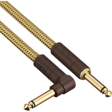 Fender Deluxe Series Angled Instrument Cable, 25ft - Tweed