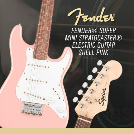 Squier Mini Stratocaster Electric Guitar, Laurel Fretboard - Shell Pink