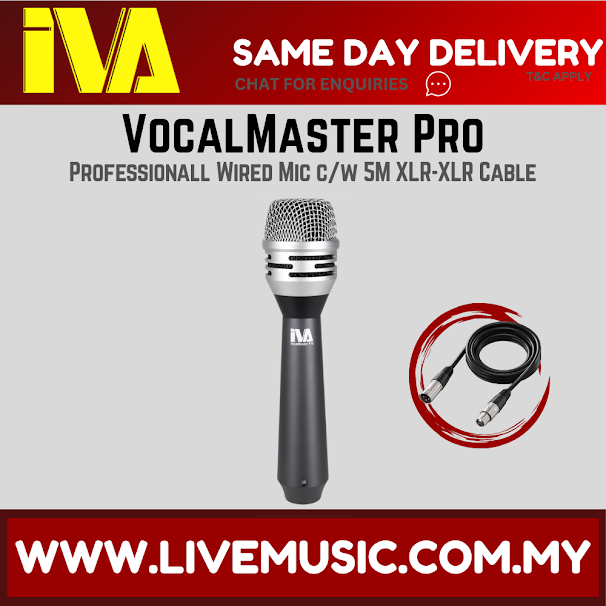 IVA VocalMaster Pro Dynamic Microphone c/w 5m cable ( VocalMasterPro / VocalMaster-Pro )