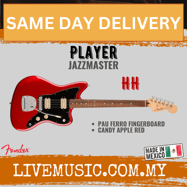 Fender Player Jazzmaster Electric Guitar, Pau Ferro FB, Candy Apple Red